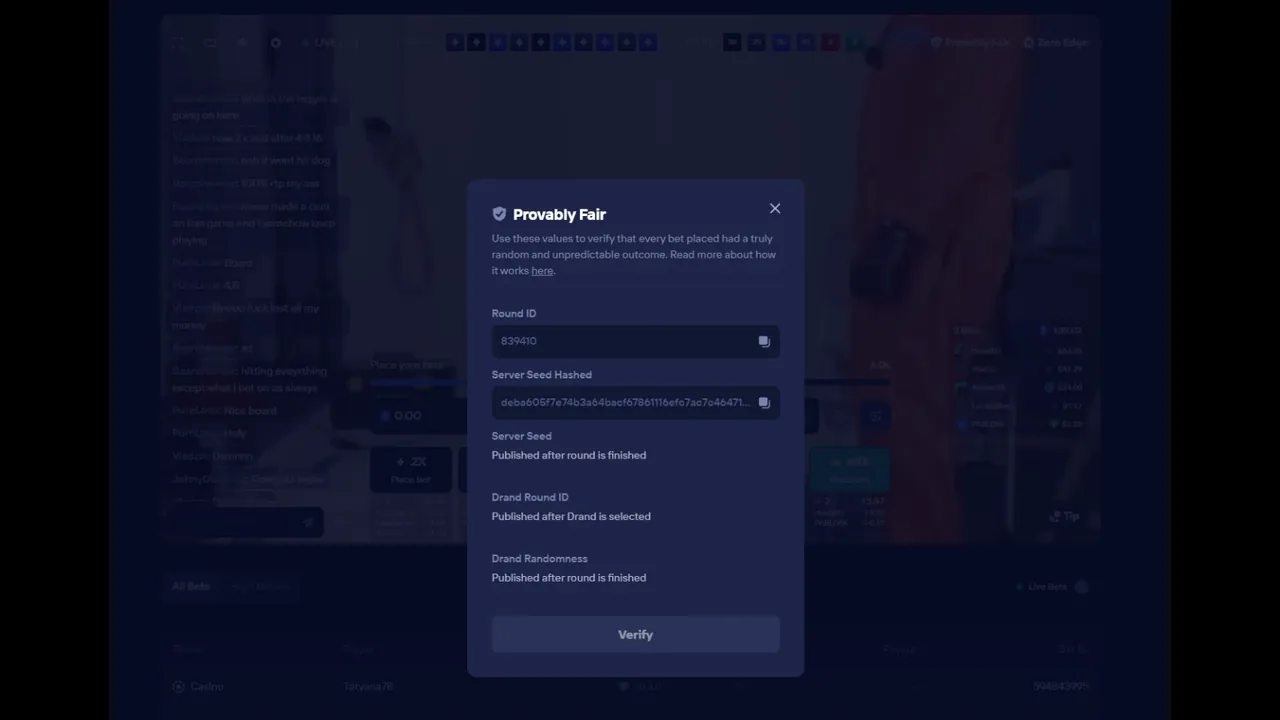 Roulette provably fair round