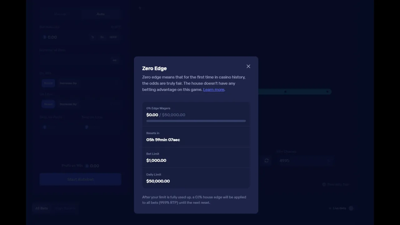 Dice Zero Edge panel