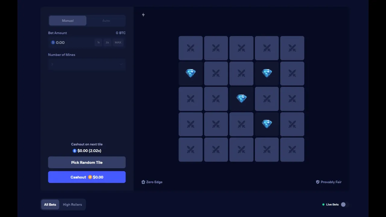 Gems found, cashout 2.02x