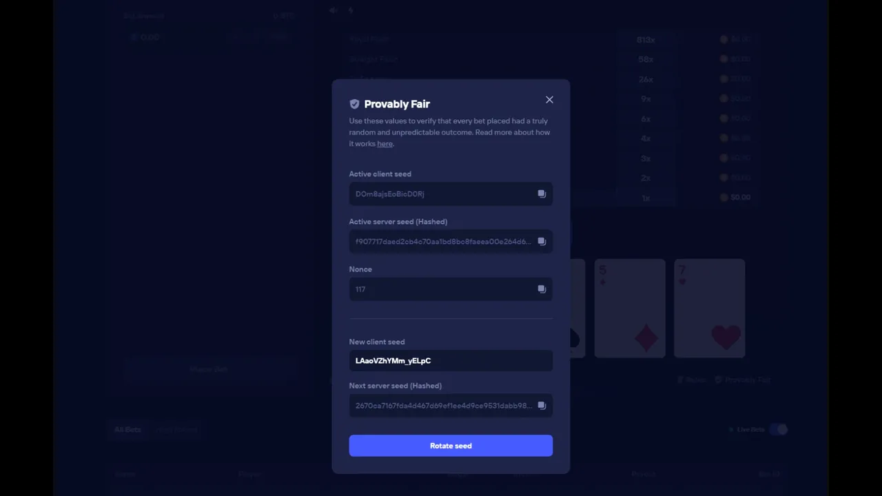 Video poker seeds panel