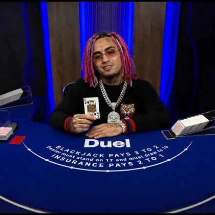 Lil Pump at the Duel blackjack table
